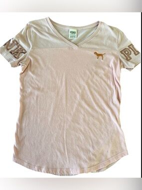 PINK Victoria's Secret Light Pink V-Neck Tee